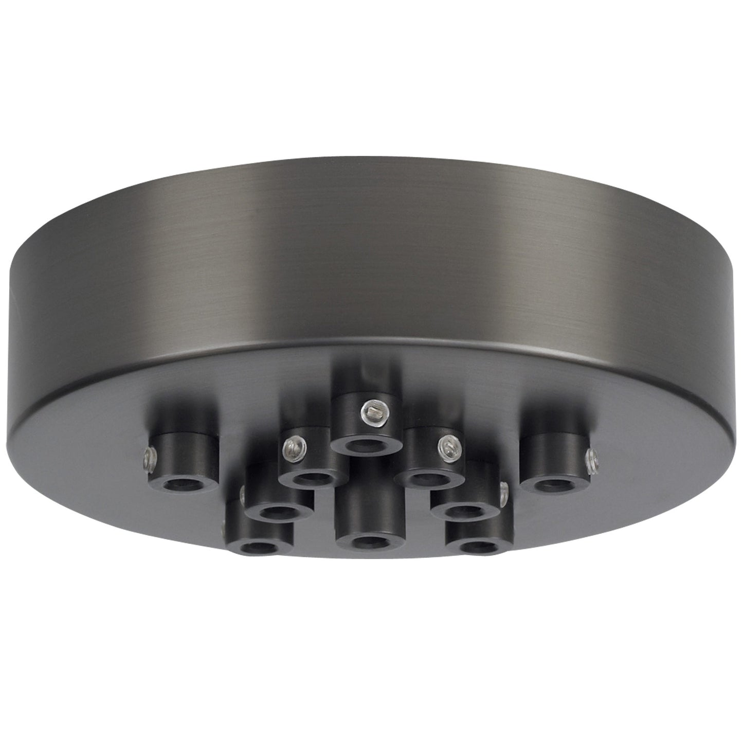 Visual Comfort Architectural 700TDMRD11TS Modern Line-Voltage Mini Canopy 11 Port Round - Finish: Satin Nickel
