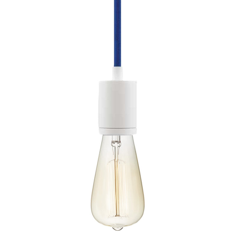 Visual Comfort Modern Collection 700TDSOCOPM16UW SoCo White Pendant Ceiling Light in Blue Cord, Modern Socket, 192"
