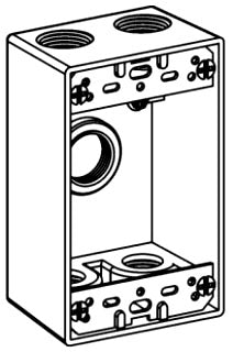 ORBIT 1B75-5-W 5-3/4" Hub Weather Proof 1 Gang Outlet Box, White Finish