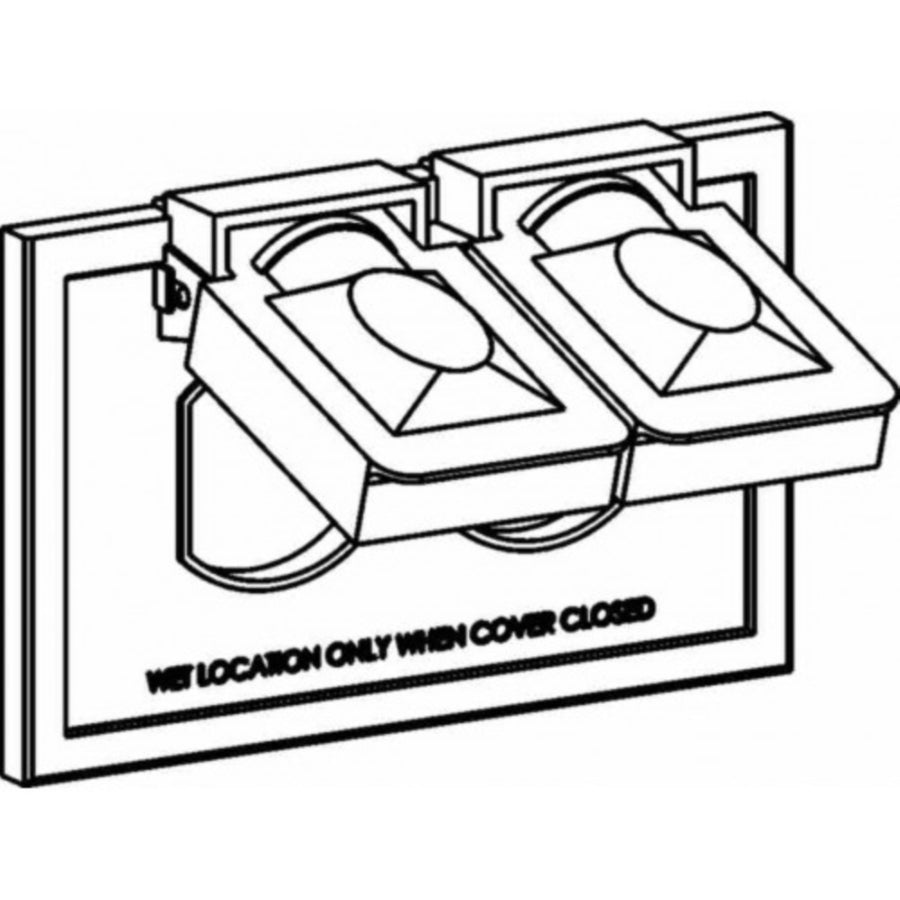 ORBIT 1C-DH Duplex 1-Gang Horizontal Weatherproof Cover, Gray Finish