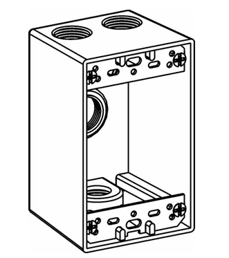 Orbit 1DB50-4 2 5/8" Deep 4 Outlets w/1/2" Hole Size Weatherproof 1-G Electric Box, Gray