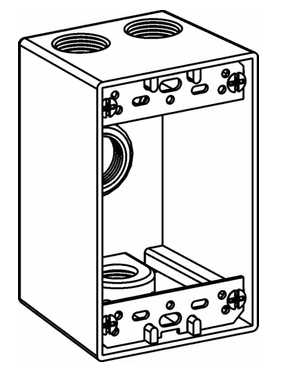 Orbit 1DB75-4 2 5/8" Deep 4 Outlets w/3/4" Hole Size Weatherproof 1-G Electric Box, Gray