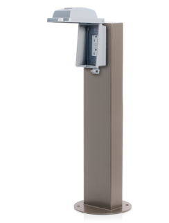 Leviton 1PS24-3Z 1-Gang 24" Stainless Power Pedestal Kit, Surface Mount, NEMA 3R, Bronze Finish