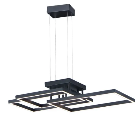 ET2 Contemporary Lighting E21515-BK Traverse LED Rectangular Pendant, Color Temperature 3000K, 4,000 Lumens, Voltage 120V, Black Finish