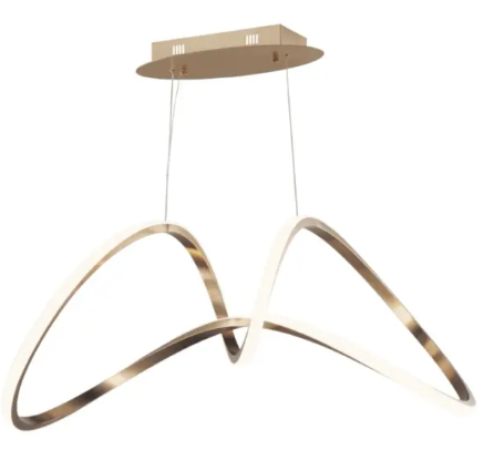 ET2 Contemporary Lighting E20455-BCN Perpetual 37" LED Pendant, Color Temperature 3000K 1,800 Lumens, Voltage 120V, Brushed Champagne Finish