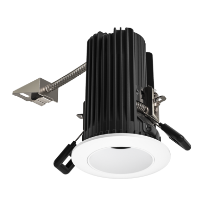 ELCO Lighting E2L10WF35H 2" Round Reflector Teak™ LED Light Engine , 10.5 To 12.5 Watts , 3500K , 850-1100lm , 60 Deg , Haze with White Trim Finish