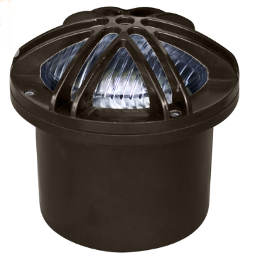Dabmar Lighting FG327-L9-64K-BZ LED Fiber Glass In-Ground Well Light W/ Star Grill, Color Temperature 6400K, Bronze Finish