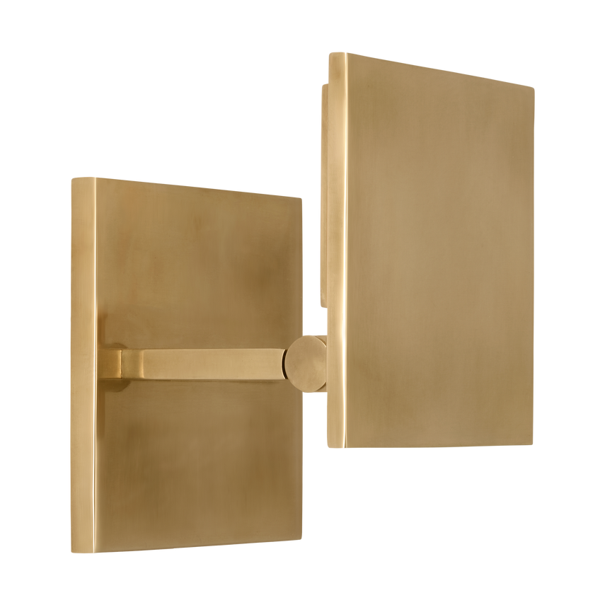 Visual Comfort Architectural KWWS61227HAB Modern Angolo 5.8" Outdoor Wall Sconce light - CCT: 2700K - Finish: Antique Brass