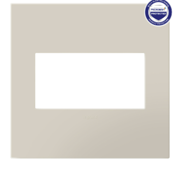 Legrand AWP2GOM Adorne Two-Gang Screwless Wall Plate with Microban, Oatmeal Finish