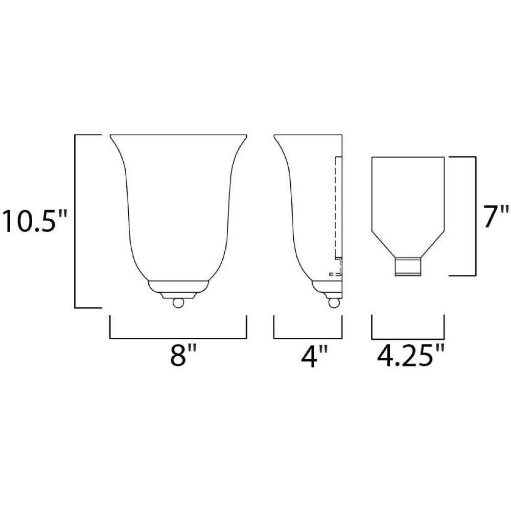 Maxim Lighting 20580MROI Essentials Wall Sconce Dimensions Diagram