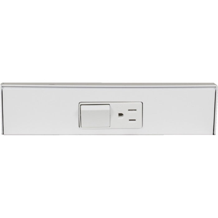 Task Lighting TRS9-1W-WT 9" Angled Power Strip, 1 White Single Receptacle / Switch, White