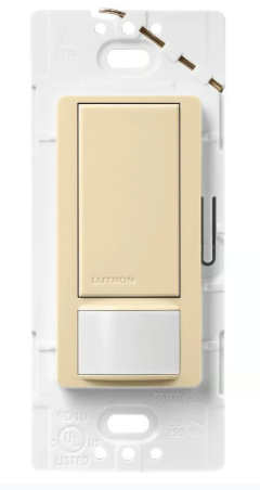 Lutron MS-OPS2H-IV Maestro Occupancy and Vacancy Sensor with Switch Single Pole 120V / 2A, 250W, Ivory Finish