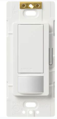 Lutron MS-VPS2H-WH Maestro Vacancy Sensor with Switch Single Pole 120V / 2A, White Finish
