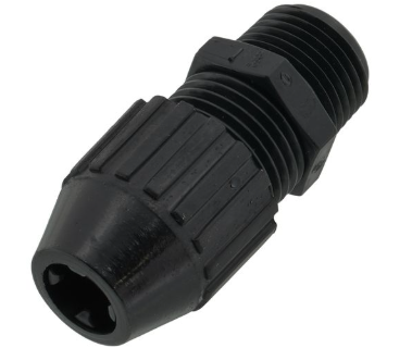Leviton 2671 3/8" MNPT Black Nylon Liquid Tight Cord Straight Connector, .125" to .275" Cord Dia. Range