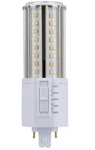 Satco S21414 LED PL Bulb, Direct Wire, G24d, Wattage 18W, Voltage 120V/277V. Multi-Color Temperature