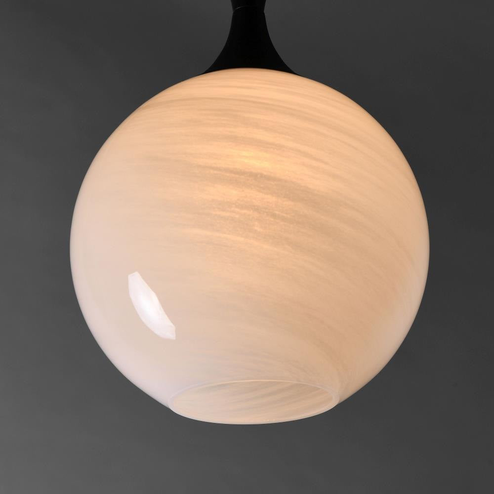 Maxim Lighting 21229MRBK Neve Marble Glass Globe Detail Semi Flush Mount