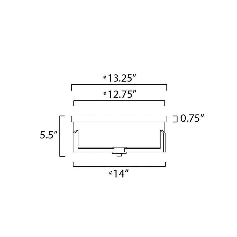 Maxim Lighting 21280SWBK Dart 3 Light 14 inch Black Flush Mount Ceiling Light Dimensions Diagram