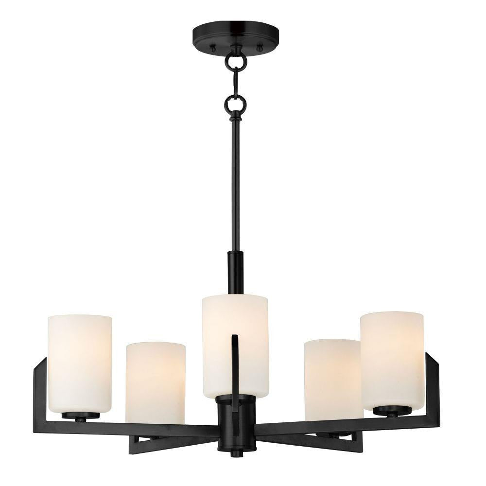 Maxim Lighting 21286SWBK Dart 5 Light 26 Inch Matte Black Chandelier Ceiling Light