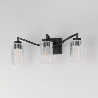 Maxim Lighting 21373CRPN Rigata 3 Light 22.75 inch Bath Vanity Wall Light in Matte Black finish angled view
