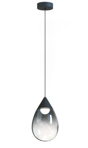ET2 Contemporary Lighting E21562-142BK Dewdrop Large LED Pendant, Color Temperature 3000K, Voltage 120-277V, Black Finish