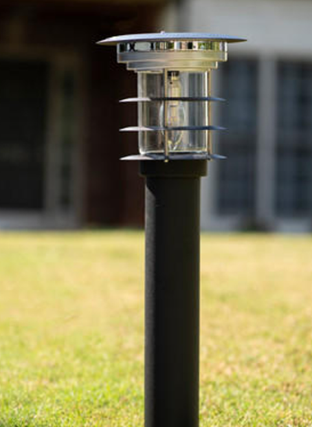 Gama Sonic 214001 Stainless Steel Bollard Solar Light w/EZ Anchor Black