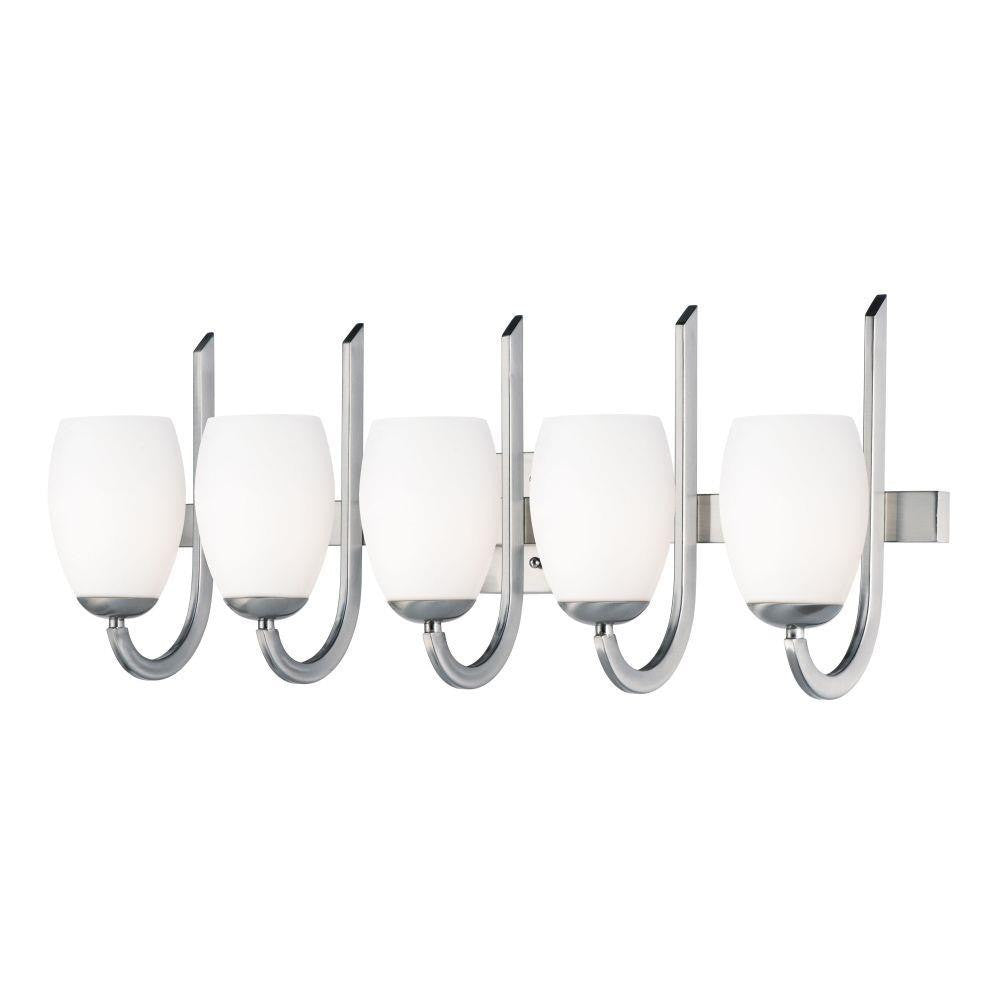 Maxim Lighting 21645SWSN Taylor 5 Light 31.5 inch Satin Nickel Bath Vanity Wall Light - White Background