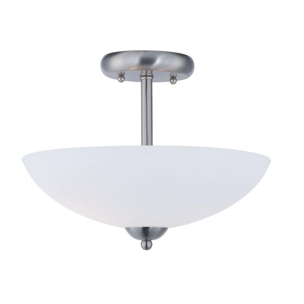 Maxim Lighting 21653SWSN Taylor 2 Light 13 Inch Semi Flush Mount Satin Nickel Front View