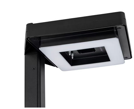 Gama Sonic 217i20001 Contemporary 99 in. 1-Light Square Black Modern Aluminum Waterproof Solar Lamp Post Light with 3-Colors Integrated LED