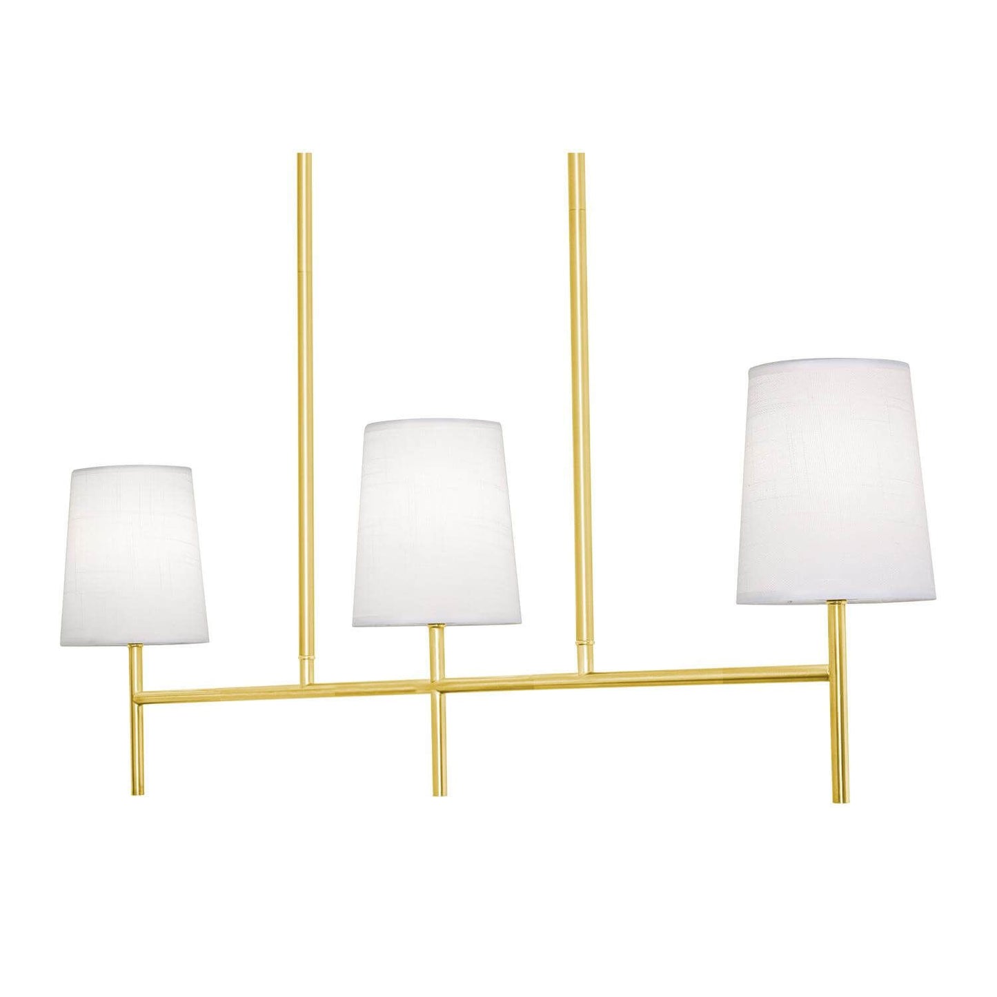 AFX Lighting ROSP3605CBSB Rose 3 Light 36 Inch Linear Light In Satin Brass With White Linen Shade