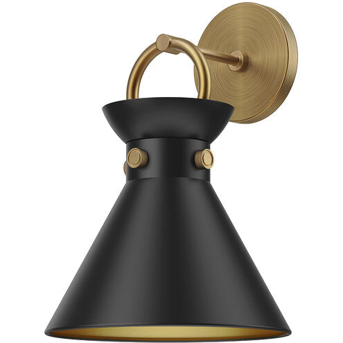 Alora Mood WV412009AGMB Emerson 1 Light 8.75 inch Aged Gold and Matte Black Bath Vanity Light Wall Light