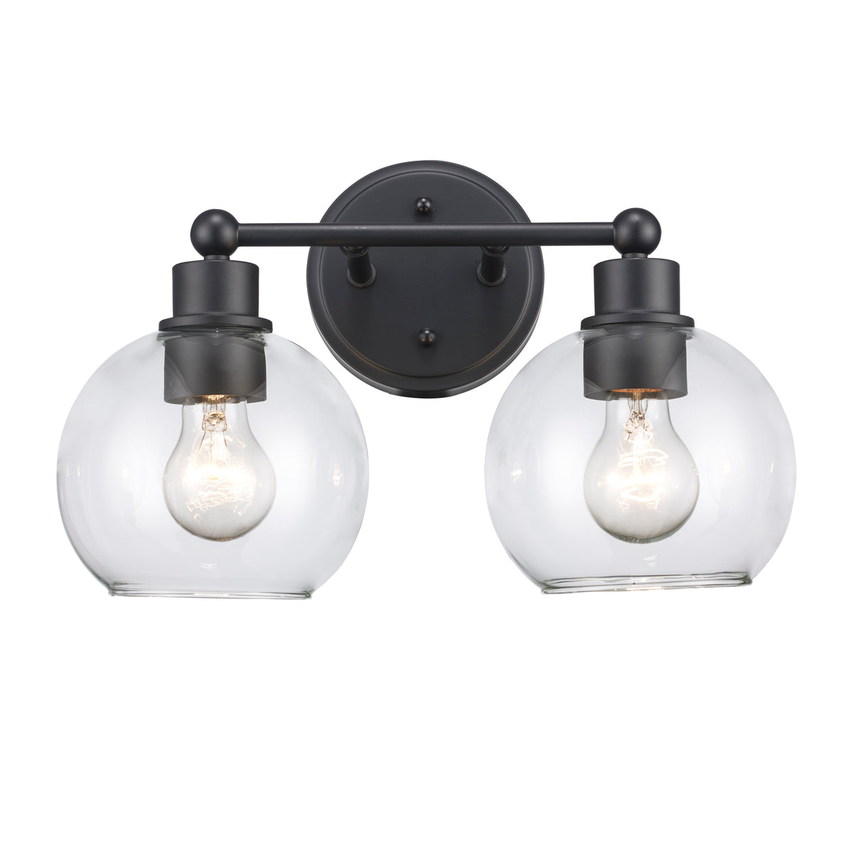 Trans Globe Lighting 22222 BK Grand 2 light black bath vanity wall light