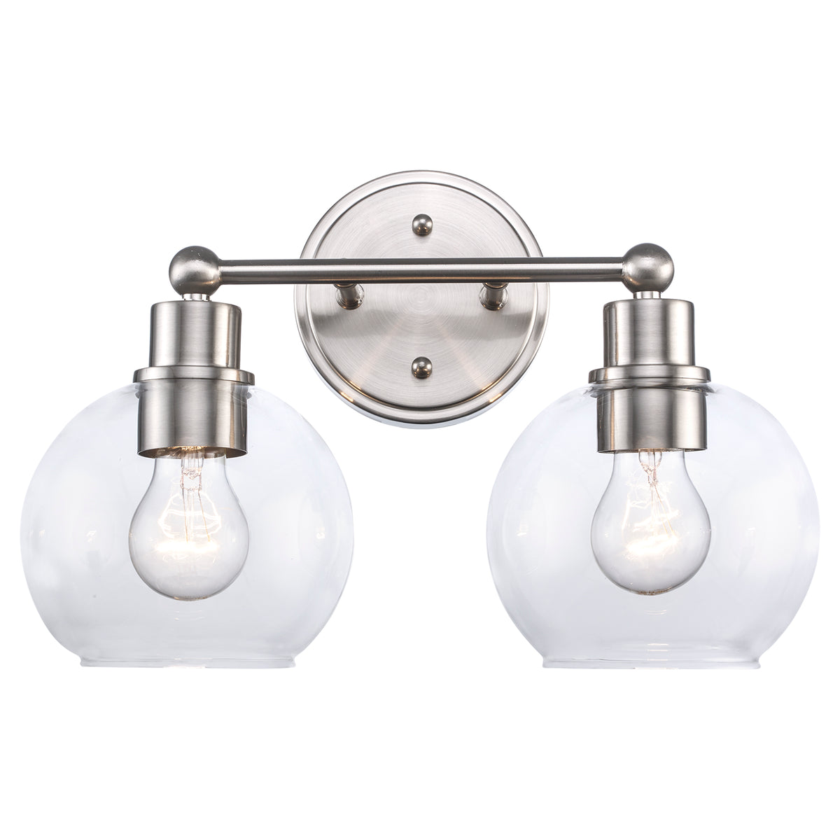 Trans Globe Lighting 22222 BN Bailey 2 light brushed nickel bath vanity wall light