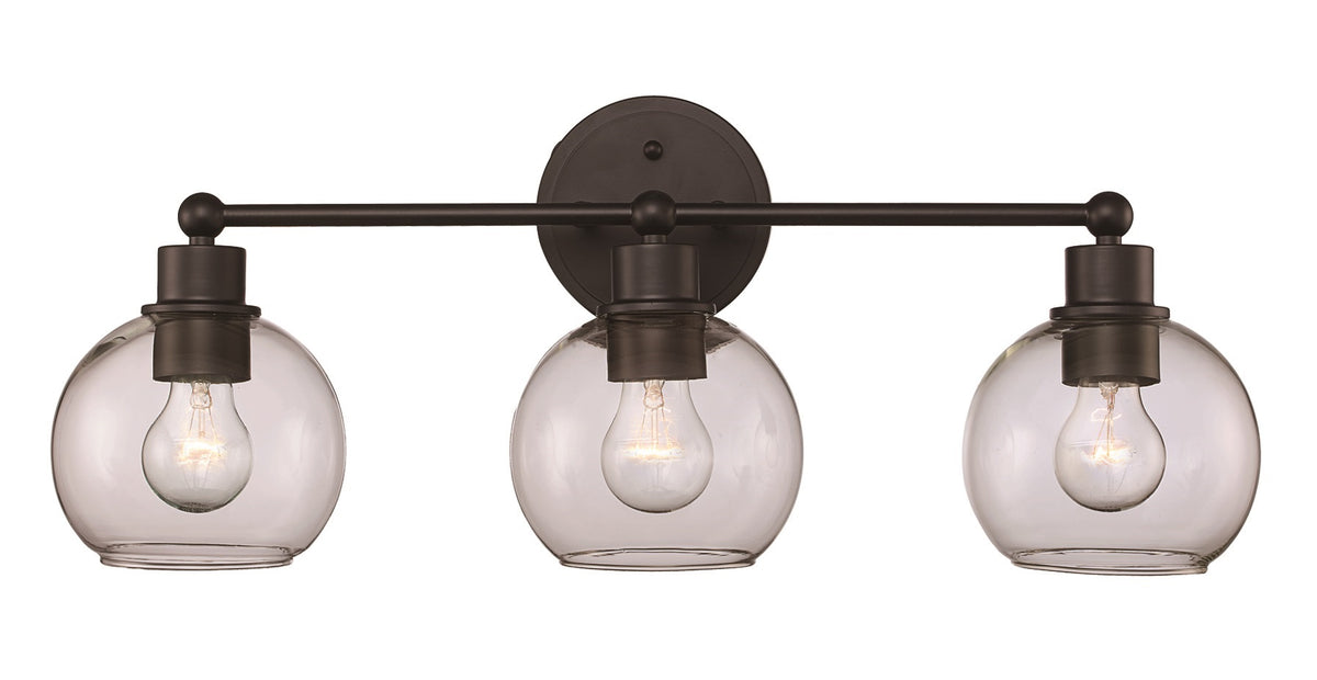 Trans Globe Lighting 22223 BK Bailey 3 light black bath vanity wall light