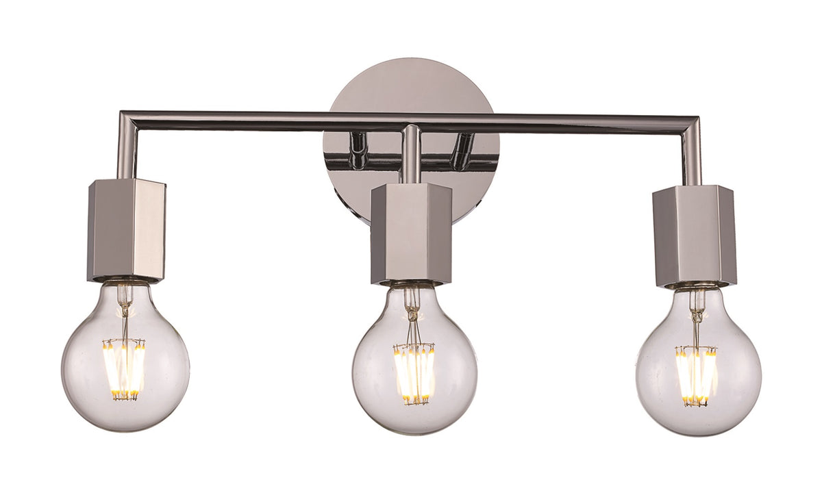 Trans Globe Lighting 22233 PC Placerville 3 light polished chrome bath vanity wall light