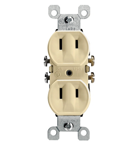 Leviton 223-I 15 Amp, Non-Grounding 2-Wire Receptacle