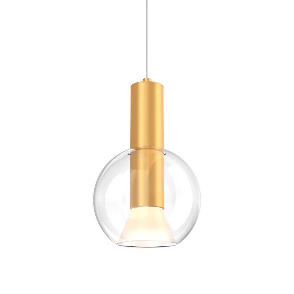 DALS Lighting IRPD-CC-GD 9in Blown Glass Pendant, Zero Gravity Canopy, Wattage 12W, Multi-Color Temperature, Gold Finish