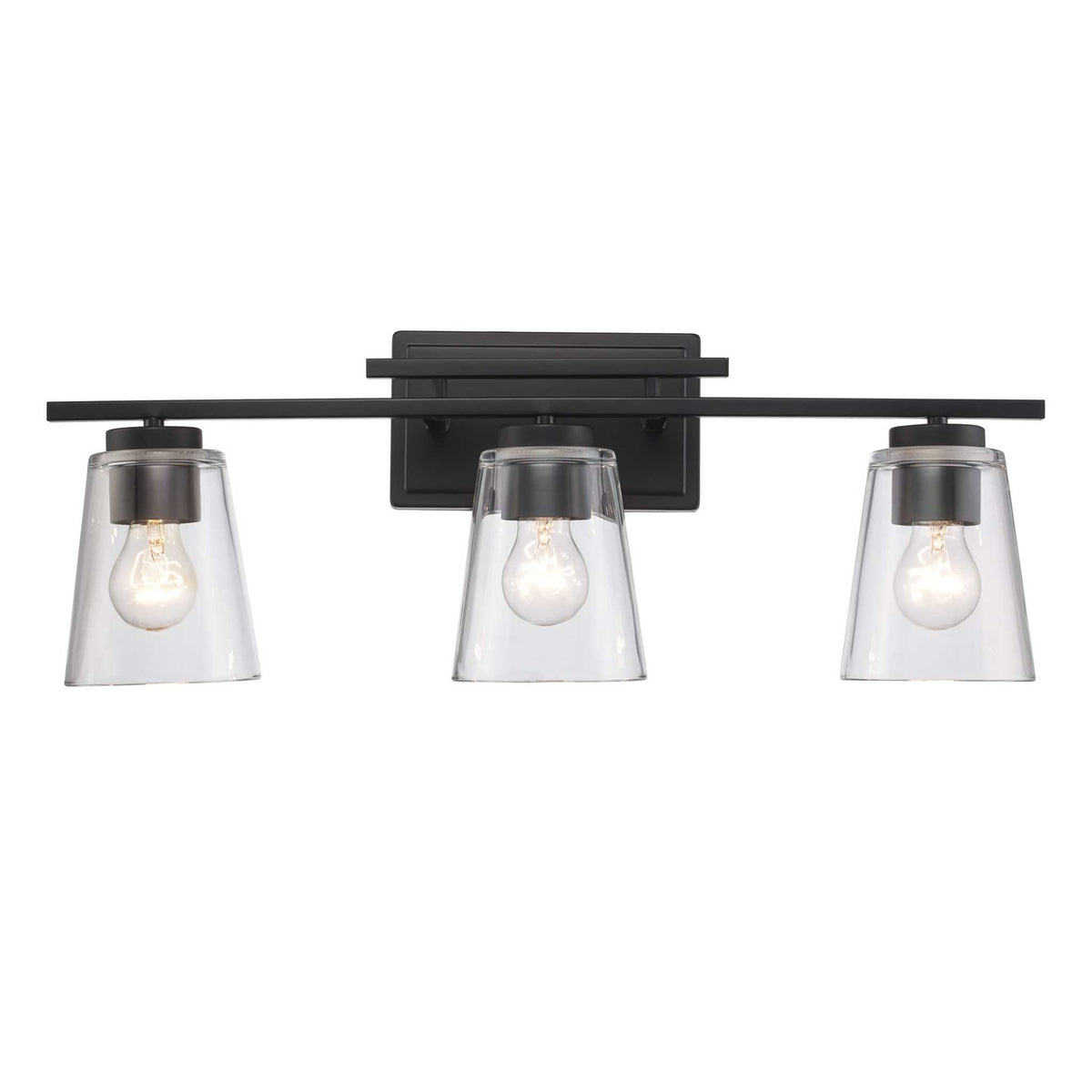 Trans Globe Lighting 22493 BK Iris 3 light black bath vanity wall light