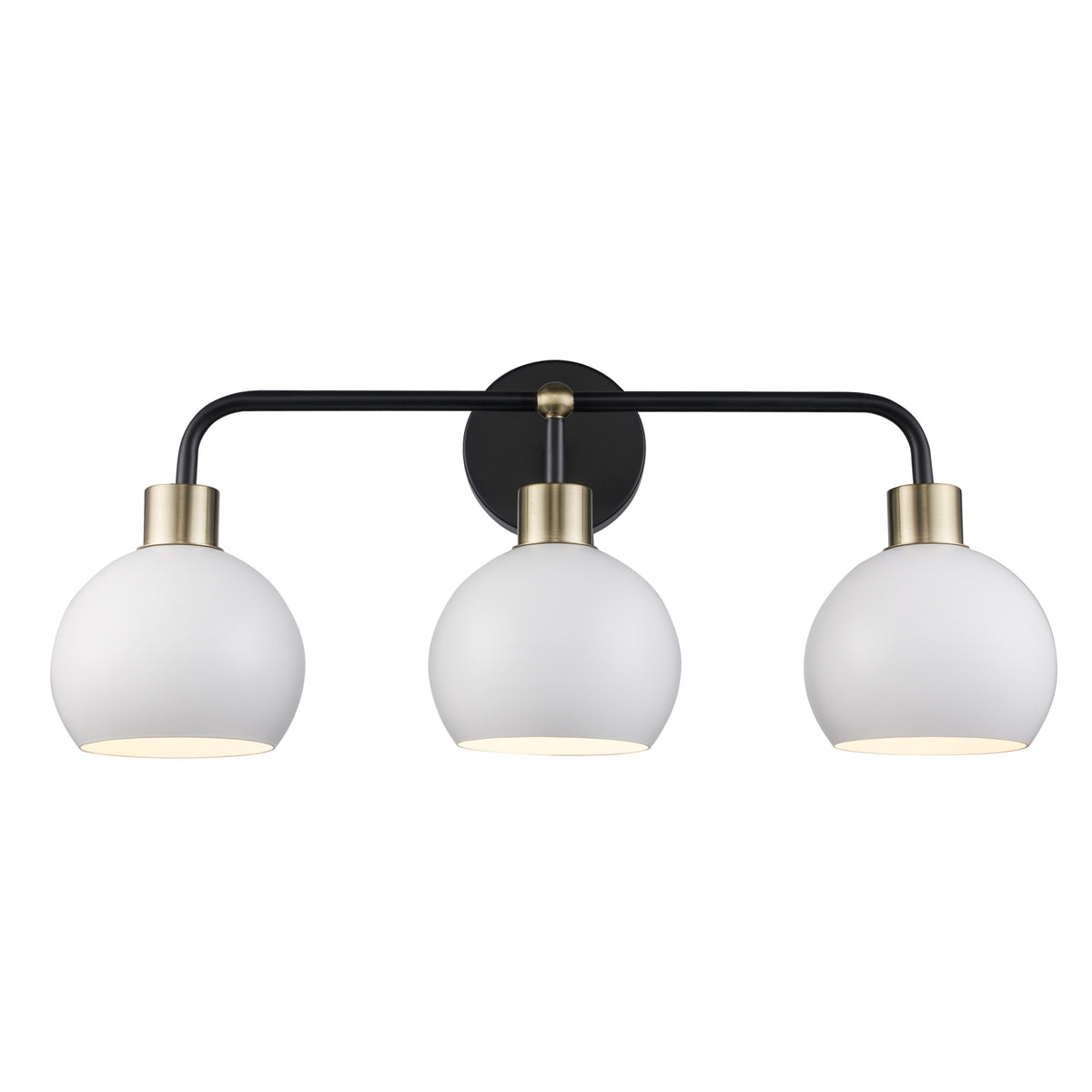 Trans Globe Lighting 22533 BKAG-WH Indigo 3 Light bath vanity wall light in black antique gold white