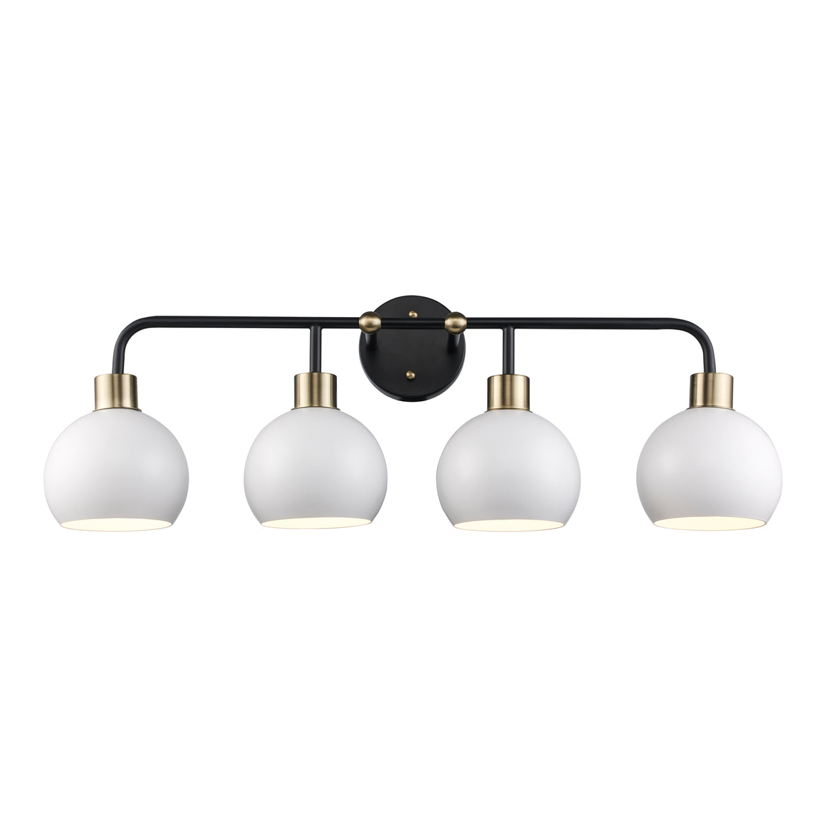 Trans Globe Lighting 22534 BKAG-WH Indigo 4 light bath vanity wall light on