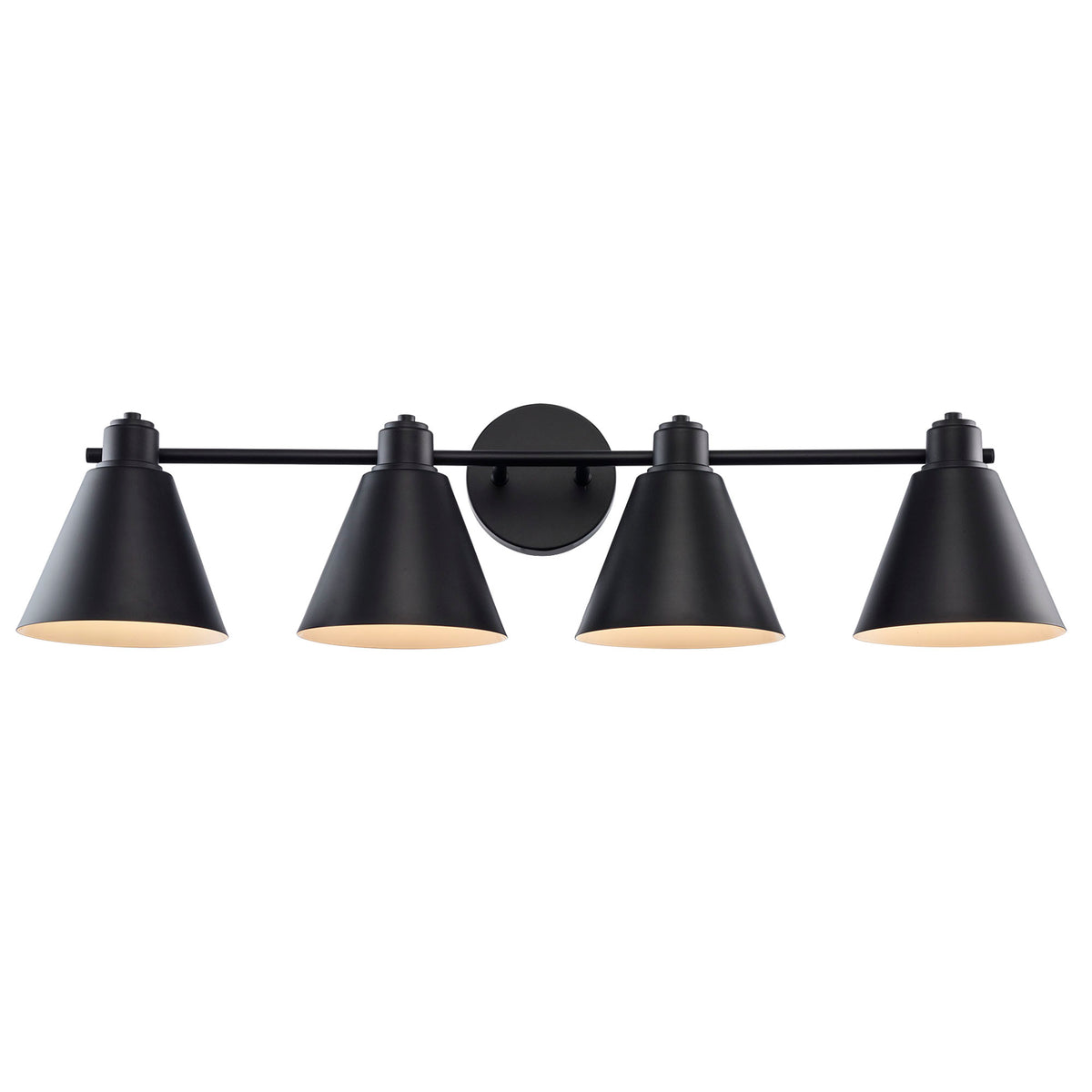 Trans Globe Lighting 22594 BK ForgeLume 4 light black bath vanity wall light front view