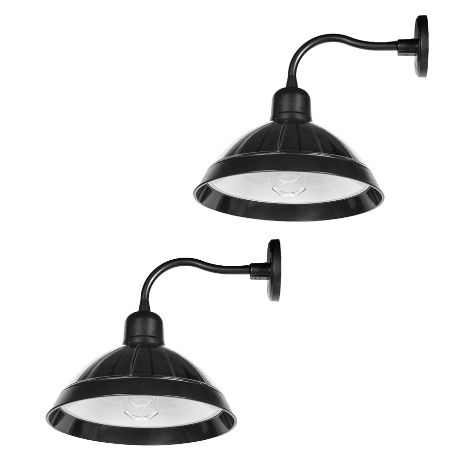 Gama Sonic 225BP2M50044 Carriage Solar Barn Wall Light For Outdoors with Integrated Solar Panels - 2 Pack