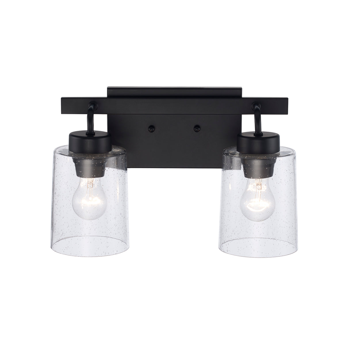 Trans Globe Lighting 22782 BK Canyon 2 light black bath vanity wall light front view
