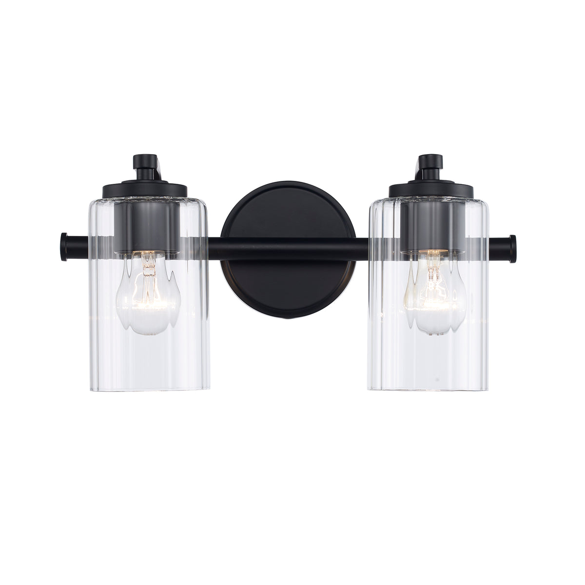 Trans Globe Lighting 22792 BK Solvante 2 light black bath vanity wall light front view