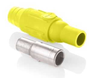Leviton 22L25-SY 22 Series Plug, Female, 600A Max, 600V Crimp Tube Termination, 350-500 MCM Cable Range, Yellow Finish