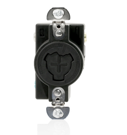 Leviton 23030-L 20 Amp, 125 Volt, Flush Mount Locking Receptacle, Industrial Grade