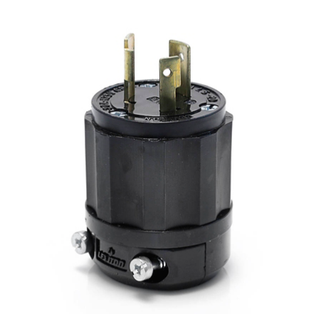 Leviton 2311-B Locking Plug, 20 Amp, 125 Volt, Industrial Grade, Black