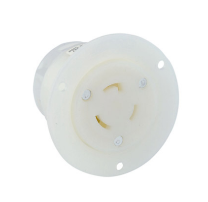 Leviton 2316 20 Amp, 125 Volt, Flanged Outlet Locking Receptacle, Industrial Grade