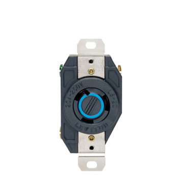 Leviton 2320 20 Amp, 250 Volt, Flush Mount Locking Receptacle, Industrial Grade