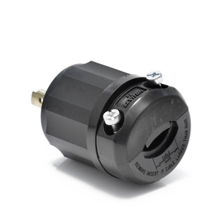 Leviton 2321-B Locking Plug, 20 Amp, 250 Volt, Industrial Grade, Black