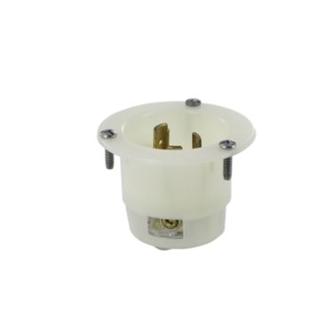 Leviton 2325 20 Amp, 250 Volt, Flanged Inlet Locking Receptacle, Industrial Grade
